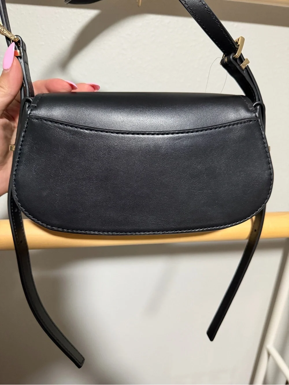 Michael Kors Lydia Black Leather SM Flap XBody
